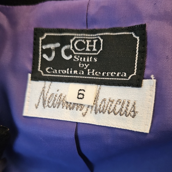 Carolina Herrera Jacket Vintage Royal blue/Black Sz 6 EUC - Picture 5 of 14